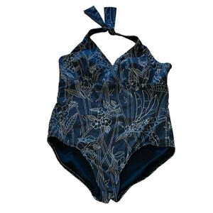 Vintage Cherokee Halter Swimsuit, one piece bathing suit, 22W
